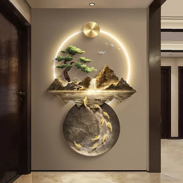 3D Lighted Metal Landscape Wall Art