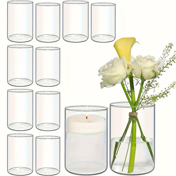 Clear Glass Cylinder Vase Holder